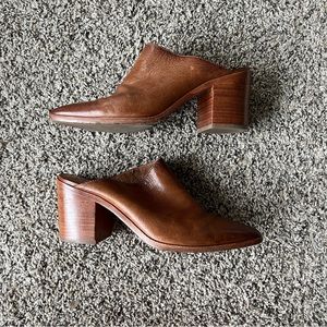 Frye Leather Pointy Toe Mules